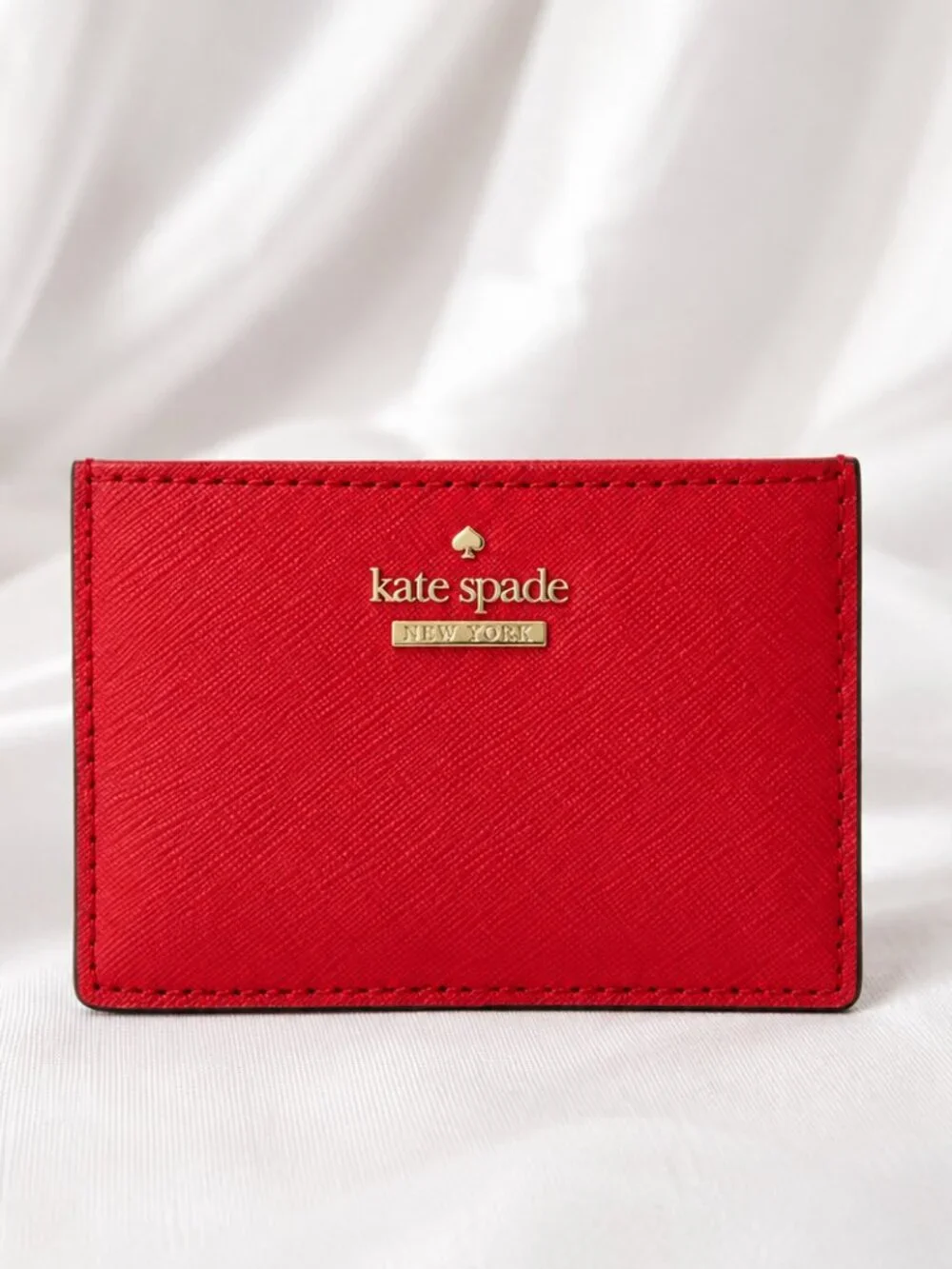 NWOT Kate Spade Cameron Street Red Saffiano Leather Card Holder Wallet